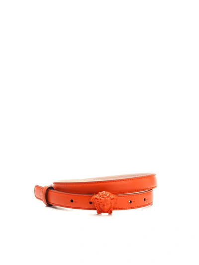 Shop Versace La Medusa Belt In Orange
