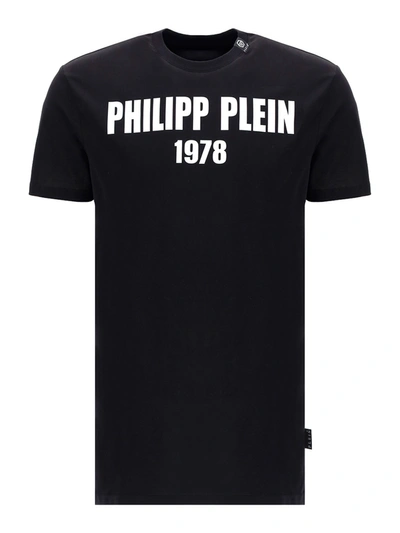 Shop Philipp Plein Logo Lettering Cotton T-shirt In Black