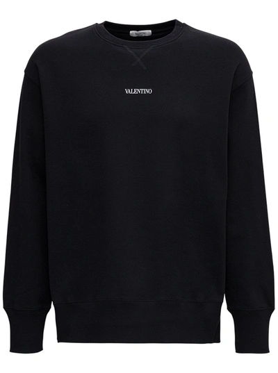 Shop Valentino Logo Printed Sweatshirt In Black