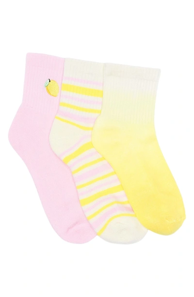 Shop Abound Embroidered Ankle Socks In Pink Opal Lemon Ombre