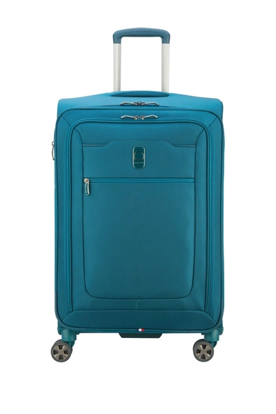 Shop Delsey Hyperglide 25" Expansion Spinner Suitcase In Teal/peacock