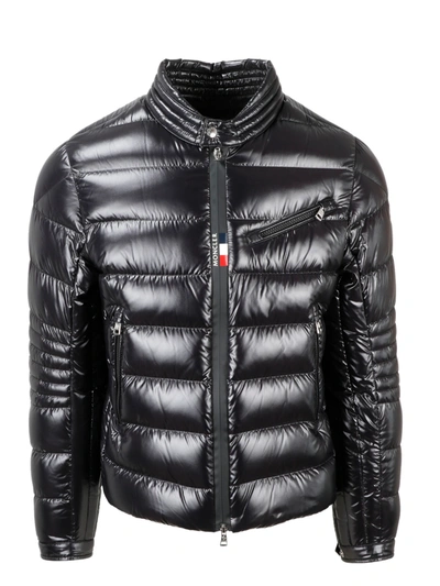 Shop Moncler Baunard Zipped Biker Jacket In Black