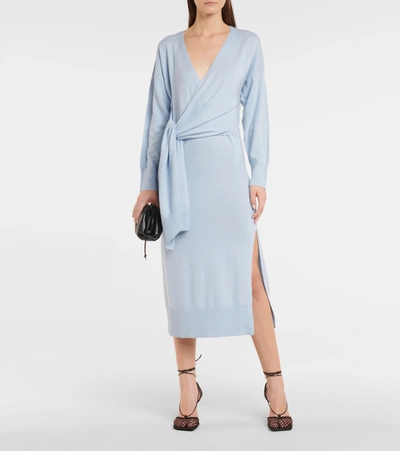 Shop Jonathan Simkhai Skyla Knit Midi Dress In Blue