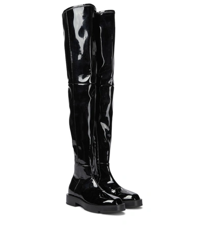 Shop Givenchy Patent Leather Over-the-knee Boots In Black