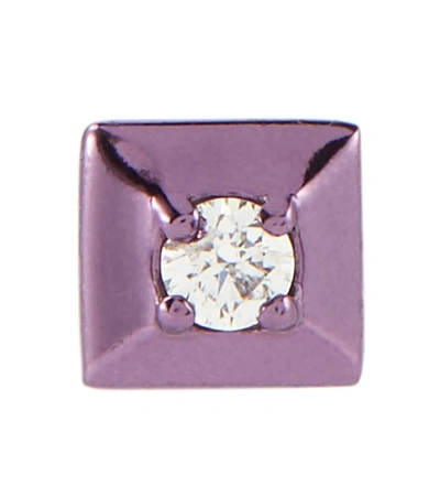Shop Eéra Eéra Mini Eéra Medium 18kt Gold Single Earring With Diamonds In Purple