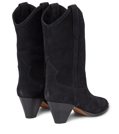 Shop Isabel Marant Luliette Suede Cowboy Boots In Faded Black