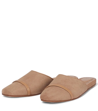 Shop Malone Souliers Rene Suede Slippers In Brown