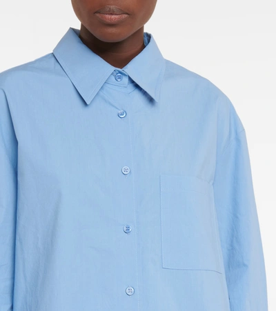 Shop The Frankie Shop Lui Cotton Shirt In Blue