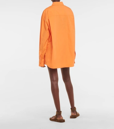 Shop The Frankie Shop Lui Cotton Shirt In Orange