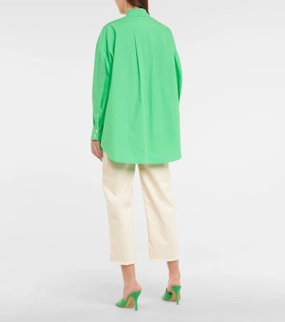 Shop The Frankie Shop Melody Oversized Cotton Shirt In Green