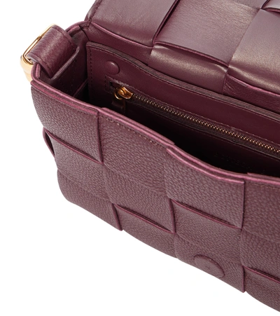 Shop Bottega Veneta Cassette Leather Shoulder Bag In Red