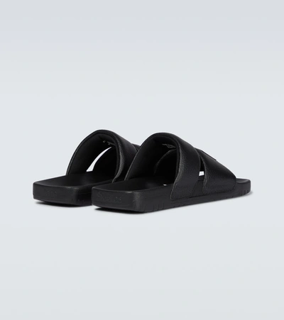 Shop Acne Studios Flat Leather Sandals In Black