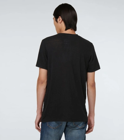 Shop Isabel Marant Karman Linen T-shirt In Black
