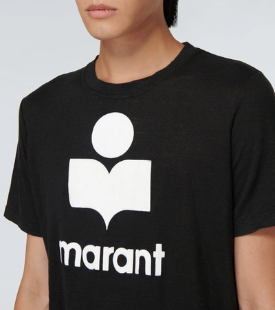 Shop Isabel Marant Karman Linen T-shirt In Black