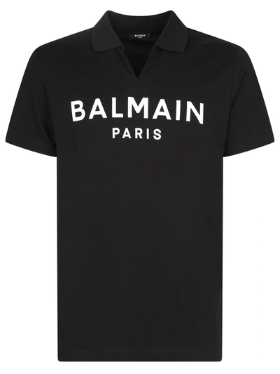 Shop Balmain Logo Print V In Black