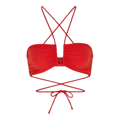 Shop Magda Butrym Red Halterneck Bikini Top