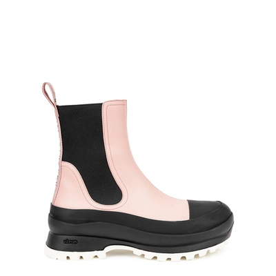 Shop Stella Mccartney Trace Light Pink Faux Leather Chelsea Boots