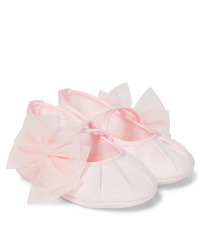 Shop Monnalisa Baby Headband And Shoes Set In Pink