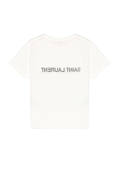 Saint Laurent Reverse Logo T-shirt 'naturel/noir' In Naturel & Noir
