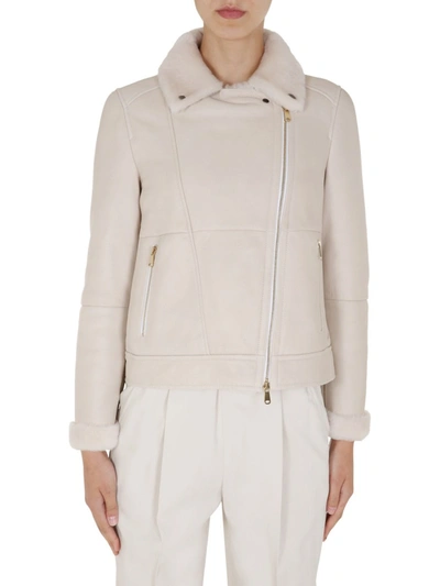 Shop Brunello Cucinelli Leather Jacket In White