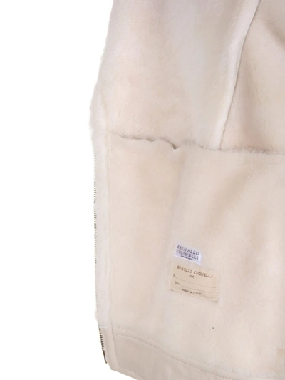 Shop Brunello Cucinelli Leather Jacket In White