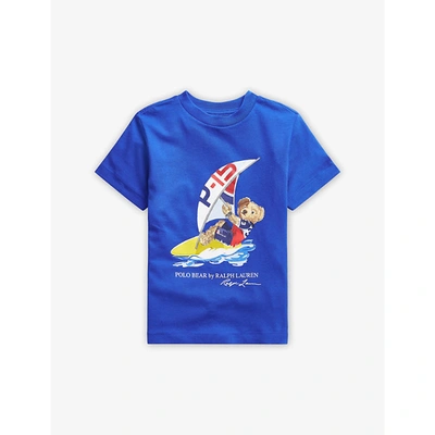 Shop Ralph Lauren Surf Beat Cotton T-shirt 2-14 Years In Sapphire Star