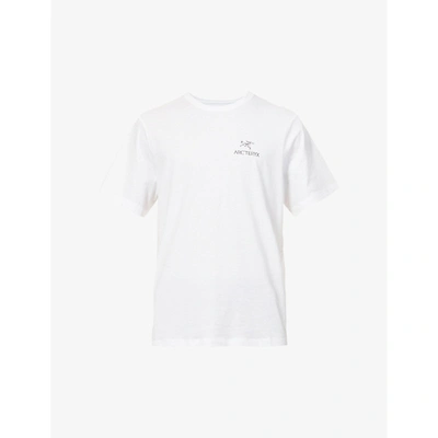 Shop Arc'teryx Emblem Logo-print Cotton-jersey T-shirt In White