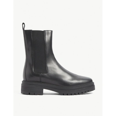 Shop Ba&sh Coda Leather Chelsea Boots In Noir 0100