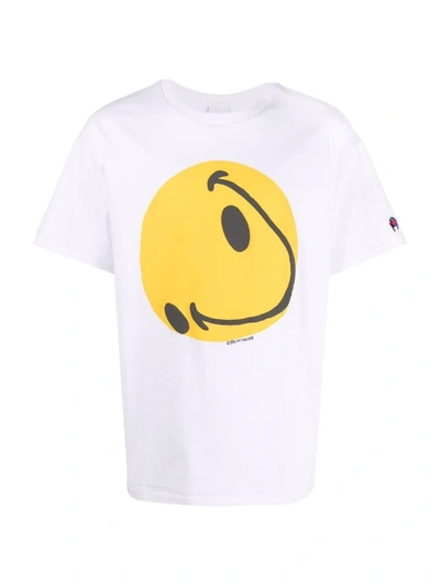 Shop Readymade Collapse Face T-shirt In White