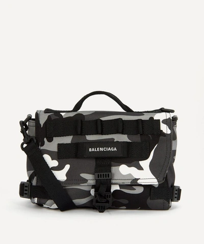 Shop Balenciaga Army Small Messenger Bag In Black/grey/white