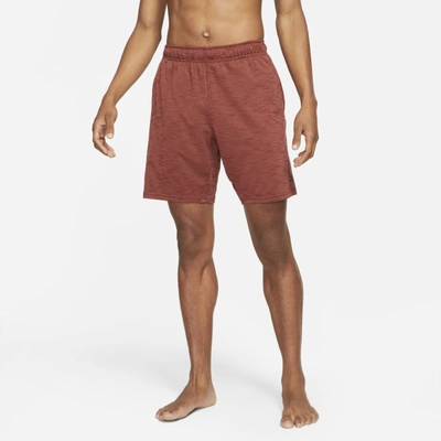 Shop Nike Yoga Dri-fit Men's Shorts In Redstone,bronze Eclipse
