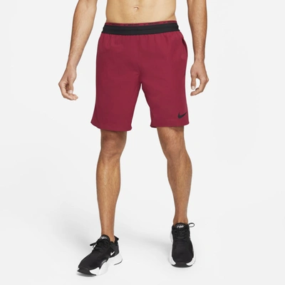 Shop Nike Pro Dri-fit Flex Rep Men's Shorts In Pomegranate,black