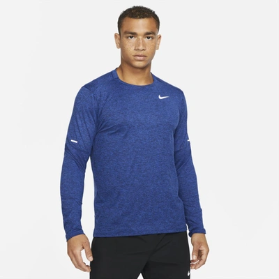 Shop Nike Men's Element Dri-fit Running Crew Top In Blue