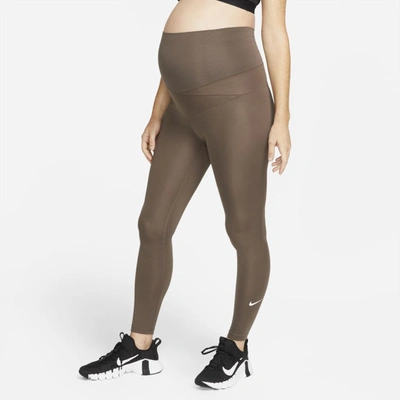 Shop Nike Women's One (m) High-waisted Leggings (maternity) In Brown