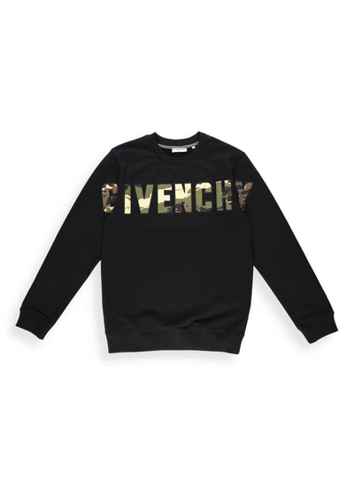 Shop Givenchy Kids Camouflage Logo Print Sweatshirt In Black