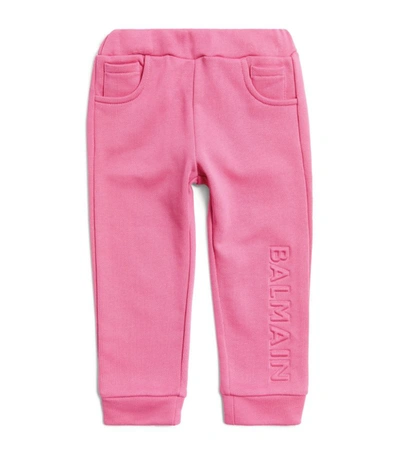 Shop Balmain Kids Logo Sweatpants (3-36 Months) In Pink