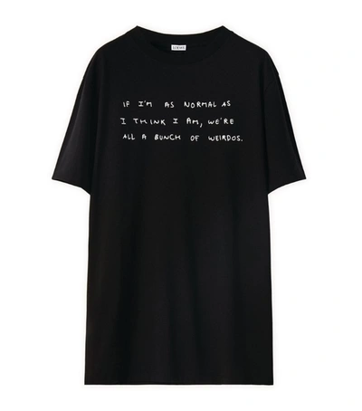 Shop Loewe Words Print T-shirt In Black