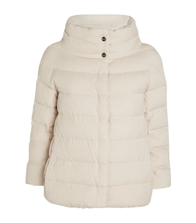 Shop Herno Padded Eolo Coat In White