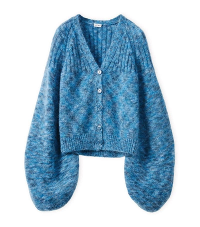 Shop Loewe Balloon-sleeved Cardigan In Blue