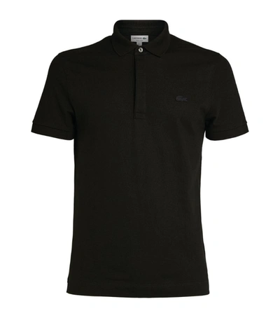 Shop Lacoste Logo Polo Shirt In Black