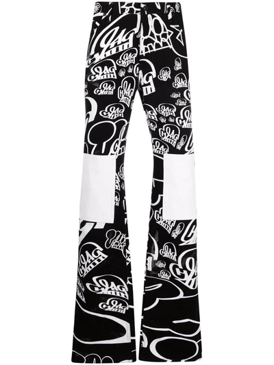 Shop Off-white X Katsu Printed Straight-leg Jeans In Schwarz