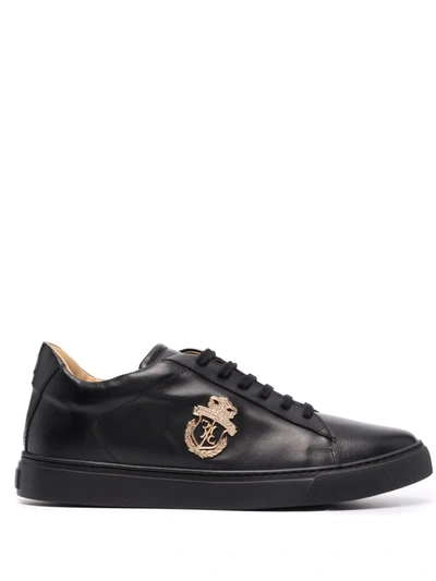 Shop Billionaire Crest Low-top Sneakers In Schwarz