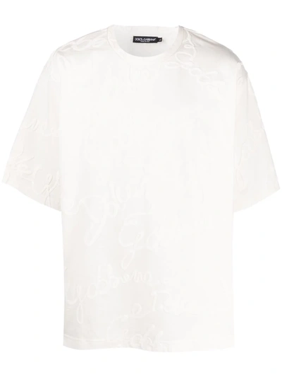 Shop Dolce & Gabbana 3d-logo T-shirt In Nude
