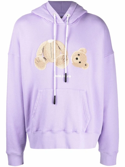 Shop Palm Angels Teddy Bear-print Hoodie In Violett