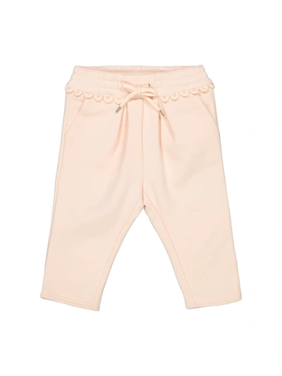 Shop Chloé Kids Sweatpants For Girls In Rose