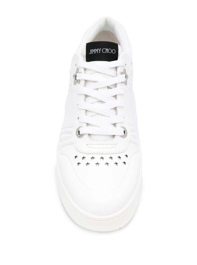 Shop Jimmy Choo Hawaii Sneakers In White Leather