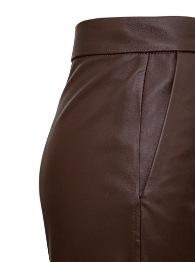 Shop Federica Tosi Brown Leather Pants