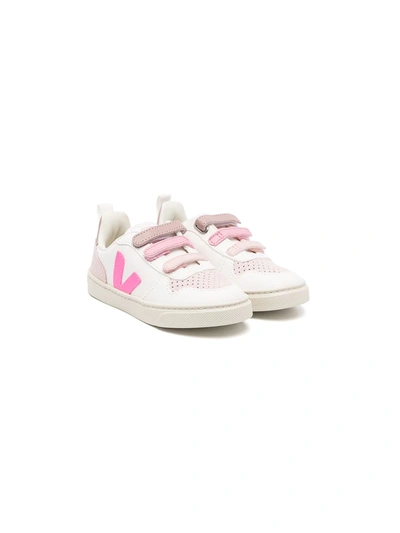Shop Veja Leather Touch-strap Trainers In Exwhsm