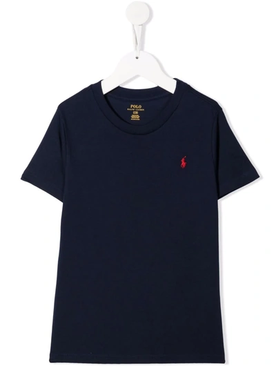 Polo Ralph Lauren Teen Embroidered Logo T-shirt In Blue