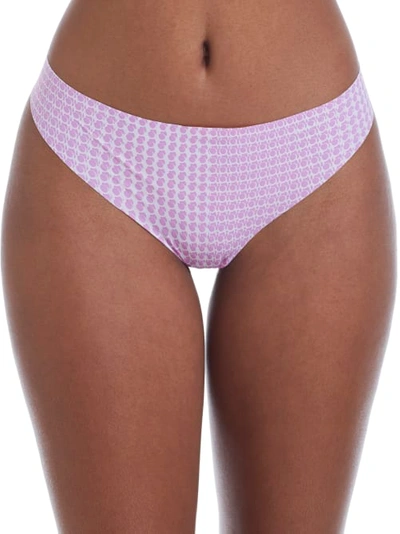Shop Calvin Klein Printed Invisibles Thong In Summer Eclipse